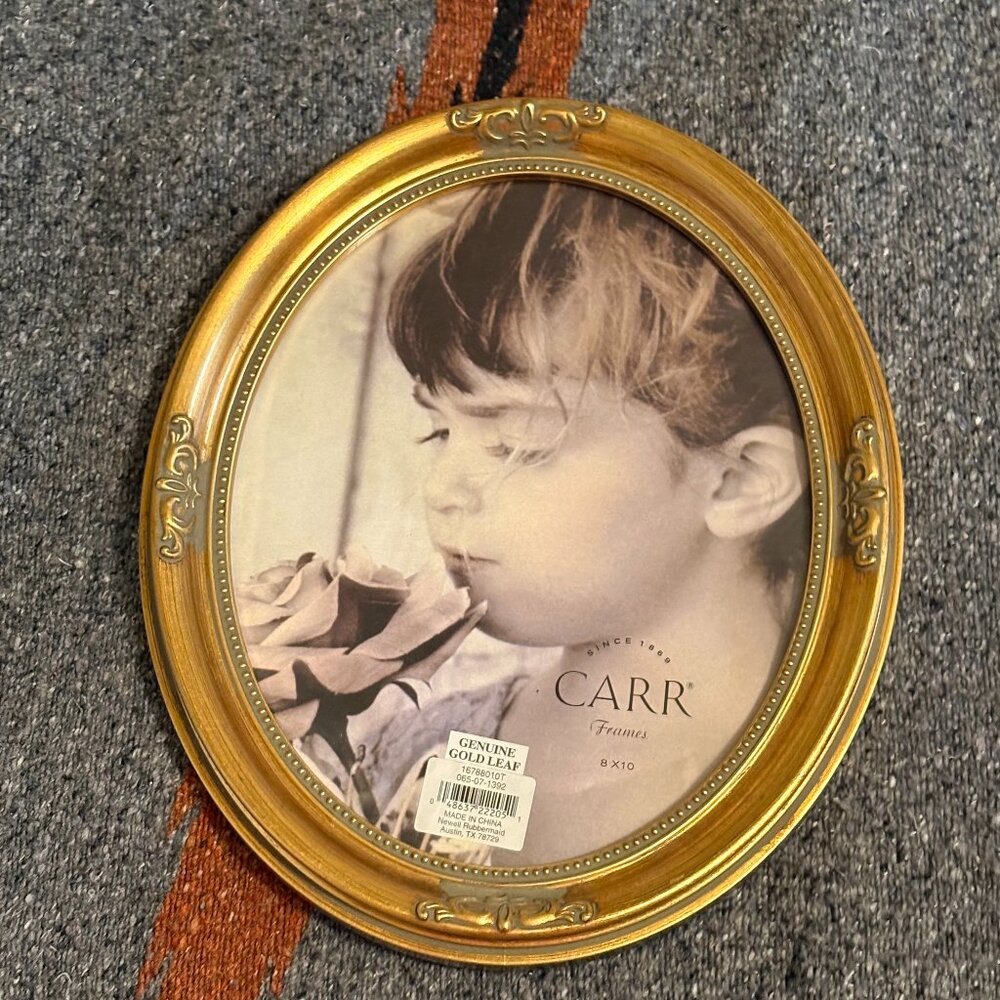 Large Carr Designer Genuine Gold Leaf Picture Frame 8" x 10" Lovely Baroque